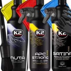 K2 PRO ZESTAW CZYSZCZENIA WNĘTRZA AUTA KOKPITU SZYB APC STRONG SATINA NUTA