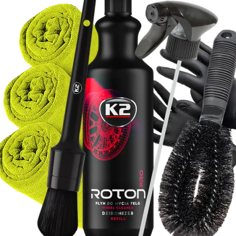 K2 Roton Pro Deironizer 1L Zestaw Do Czyszczenia Felg Płyn Do Mycia Krwawa
