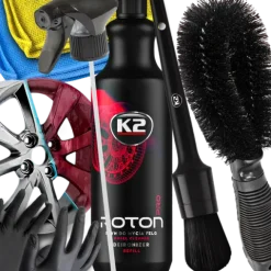K2 ROTON PŁYN DO MYCIA FELG KRWAWA FELGA SZCZOTKA PĘDZELEK 2X MIKROFIBRA