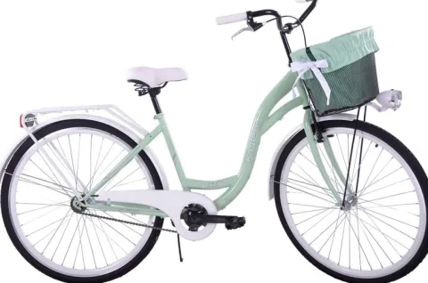 (K30) Rower miejski damski Kozbike 28 miętowo-biały