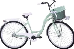 (K30) Rower miejski damski Kozbike 28 miętowo biały 3B