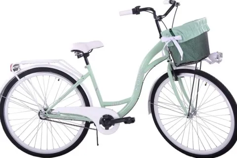 (K30) Rower miejski damski Kozbike 28 miętowo biały 3B