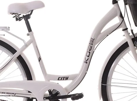(K25) Rower miejski damski Kozbike 28 biały 3 biegi