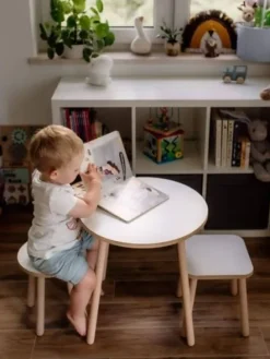 Krzesełko dla dzieci białe taboret
