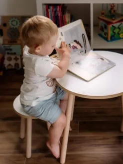 Krzesełko dla dzieci okrągłe białe