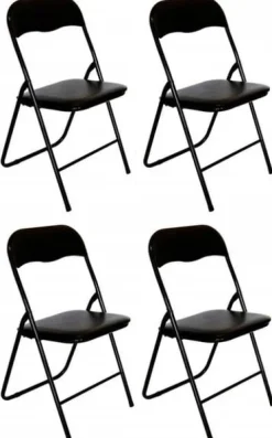 KRZESŁO SKŁADANE BIUROWE OGRODOWE CATERING CZARNE 6 sztuk