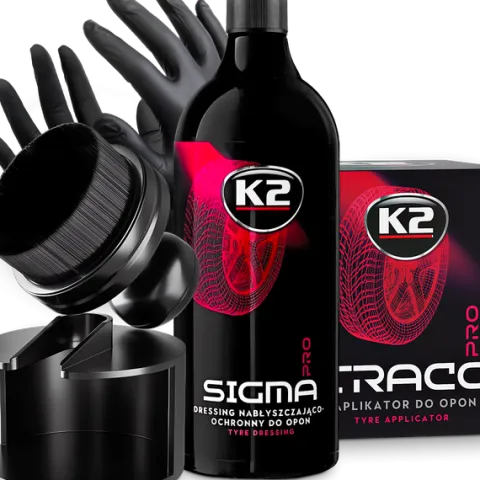 K2 Sigma Pro 1L Czernidło Dressing Do Opon + Aplikator Pędzel Gęste Włosie