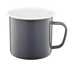 Kubek emaliowany z uchem ROBERTO 0,75 litra 750 ml 10 cm szary