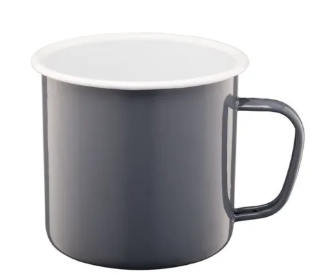 Kubek emaliowany z uchem ROBERTO 0,75 litra 750 ml 10 cm szary