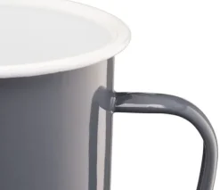 Kubek emaliowany z uchem ROBERTO 0,75 litra 750 ml 10 cm szary