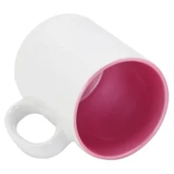 Kubek 300 ml z różowym metalicznym wnętrzem Sublimacja Termotransfer