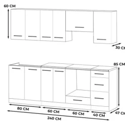 Kuchnia Drewniana 2.4m Modułowa Mała Z Blatem Wotan Wotan San Sebastian