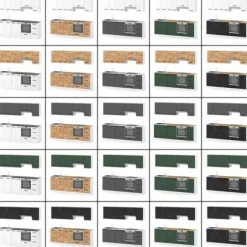 Kuchnia Mokka Plus 2.4m Modułowa Z Blatem Pojemna Wotan Biała Mat Dąb Wotan
