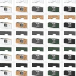 Kuchnia Nowoczesna Z Blatem Mała Modułowa 2.0m Wotan Biała Mat Szara Mat