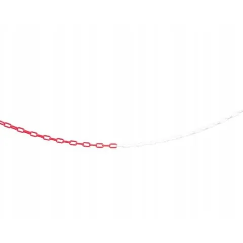 Kunststoffkette 25 M Blockierend 6 Mm Warnung Weiss-Rot