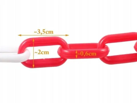 Kunststoffkette 25 M Blockierend 6 Mm Warnung Weiss-Rot