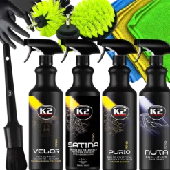 K2 VELOR SATINA PURIO NUTA ZESTAW DETAILINGOWY DO CZYSZCZENIA WNĘTRZA AUTA