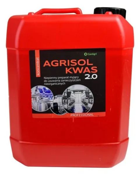 Kwaśny preparat myjący Agrisol Kwas 2.0, 10 kg, Can Agri
