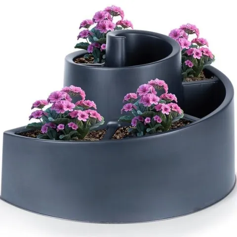 Kwietnik ogrodowy plastikowy czarny spiralny 53x43,5x32,5 cm