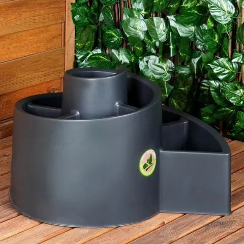 Kwietnik ogrodowy plastikowy czarny spiralny 53x43,5x32,5 cm