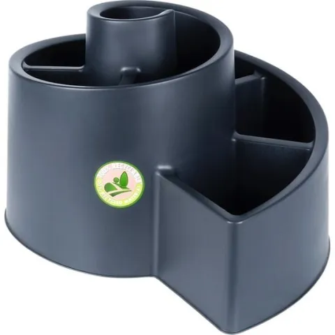 Kwietnik ogrodowy plastikowy czarny spiralny 53x43,5x32,5 cm