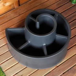 Kwietnik ogrodowy plastikowy czarny spiralny 53x43,5x32,5 cm