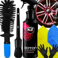 K2 ZESTAW DETAILINGOWY ROTON PRO PŁYN MYCIA FELG SZCZOTKA MIKROFIBRA