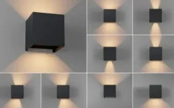 LAMPA ŚCIENNA ELEWACYJNA ZEWNĘTRZNY KINKIET LED 6W IP65 GÓRA DÓŁ LOFT