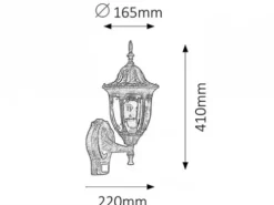 Lampa ścienna zewnętrzna kinkiet Milano złoto antyczne czujnik ruchu PIR