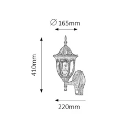 Lampa ścienna zewnętrzna kinkiet Milano złoto antyczne czujnik ruchu PIR
