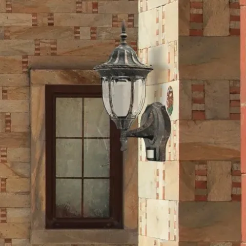 Lampa ścienna zewnętrzna kinkiet Milano złoto antyczne czujnik ruchu PIR