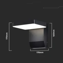 Lampa ścienna zewnętrzna oprawa elewacyjna LED 20W czarna V-TAC