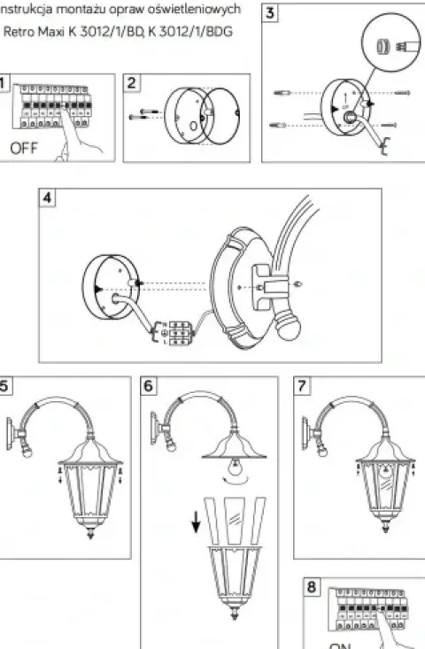 Lampa elewacyjna KINKIET ogrodowy Retro Maxi dół - stylowy dodatek do domu