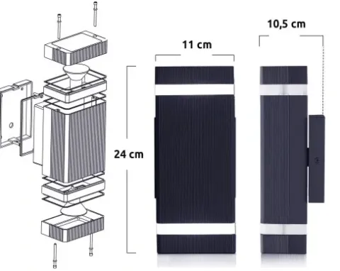 Lampa elewacyjna LED kinkiet ogrodowy Antracyt 2xGU10 aluminium IP54