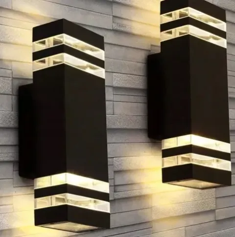 Lampa elewacyjna zewnętrzna kinkiet ogrodowy 2xGU10 aluminium IP54