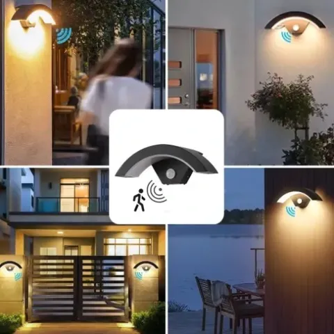 LAMPA KINKIET ZEWNETRZNY ELEWACYJNY LED 12W Z CZUJNIKIEM RUCHU I ZMIERZCHU