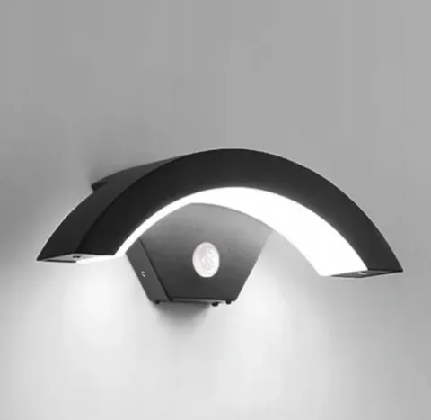 LAMPA KINKIET ZEWNETRZNY ELEWACYJNY LED 12W Z CZUJNIKIEM RUCHU I ZMIERZCHU