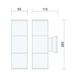 LAMPA KINKIET ZEWNĘTRZNY METAL ELEWACYJNY IP54 GU10 CZARNY