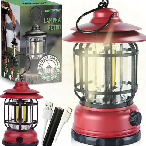 LAMPA LAMPKA LED TURYSTYCZNA KEMPINGOWA AKUMULATOROWA WISZĄCA ŁADOWANA USB