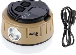 LAMPA LATARKA TURYSTYCZNA KEMPINGOWA POD NAMIOT USB LED 500+100 lm NILS CAM