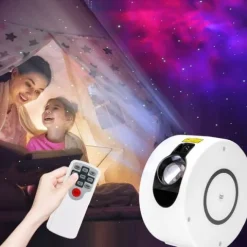 Lampa nocna projektor gwiazd SPIRAL biały