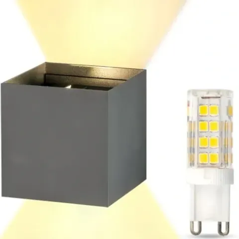 Lampa Ogrodowa Ścienna Kinkiet Elewacyjny Zewnętrzny GÓRA DÓŁ + LED G9 5W