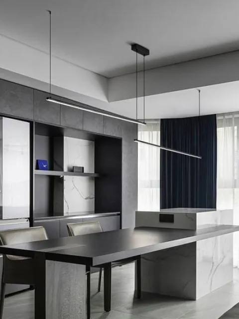 Lampa wisząca MONAKO DUO LED długa nad stół nowoczesna 210cm slim Wobako