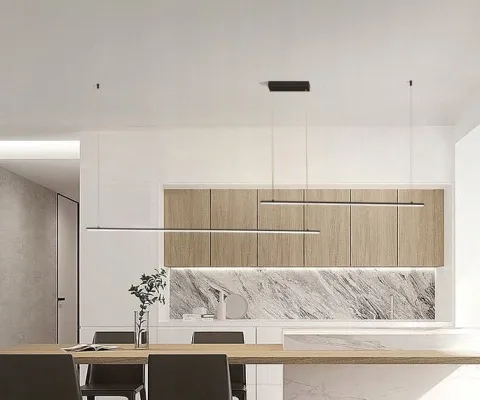 Lampa wisząca MONAKO DUO LED długa nad stół nowoczesna 210cm slim Wobako