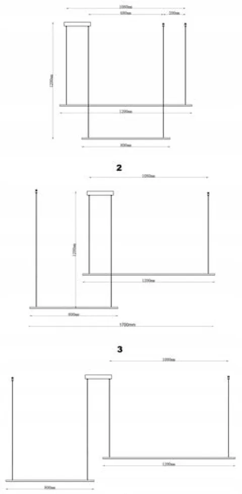 Lampa wisząca MONAKO DUO LED długa nad stół nowoczesna 210cm slim Wobako