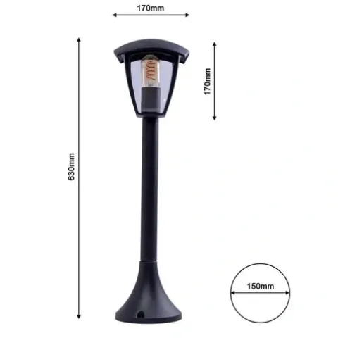 LAMPA ZEWNĘTRZNA SŁUPEK 1x60W E27 FOX EKO-LIGHT