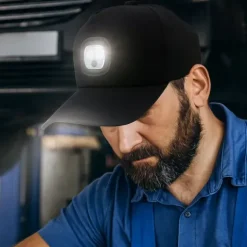 Lampka led do czapki z lampką latarką led ładowana usb 3 tryby świecenia
