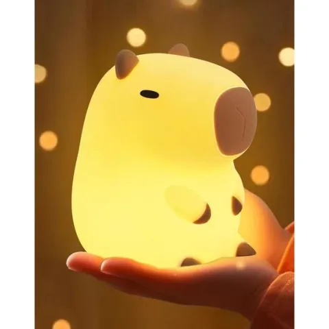 Lampka Nocna Miękka dla Dzieci Silikonowa na Baterie Kapibara 11cm