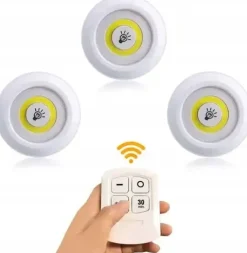 LAMPKI LED Bezprzewodowe Lampka Meblowa COB Pilot 3szt Zestaw 735
