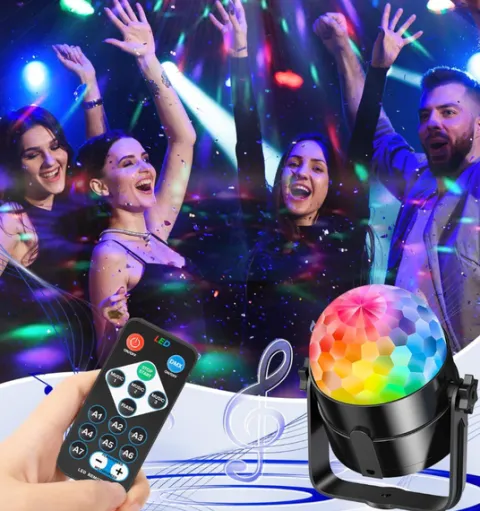 Lampy Dyskotekowe Kule LED Disco Lights 2 Szt Pilot USB Imprezowe RGB